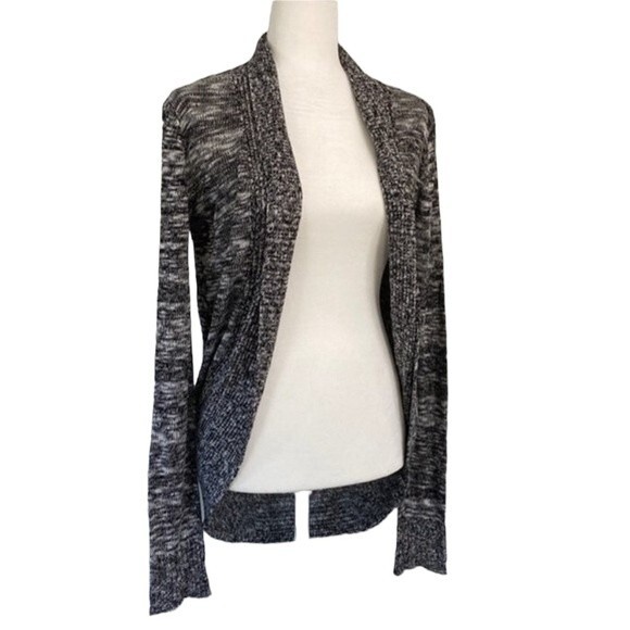 Cardigan Open Front Knit Cascade Rounded Cardigan Sweater High Low Long Sleeve - Picture 2 of 13